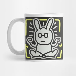 Funny Keith Haring, cat yoga Mug